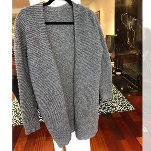 RIBBED KNIT LONG CARDIGAN